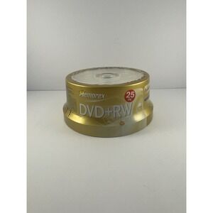Memorex DVD+RW 25-pk 4X 4.7GB 120 min Rewritable Discs Spindle Case New Sealed